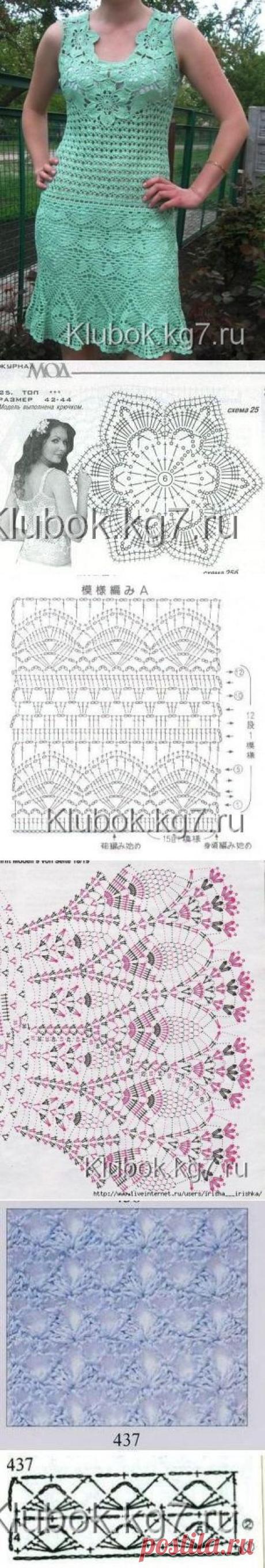 Изумрудное платье крючком | Клубок