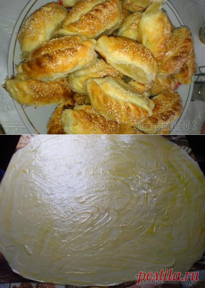 Гезлевские слоенные пирожки с мясом(Гезлев катмерли янтыклар)