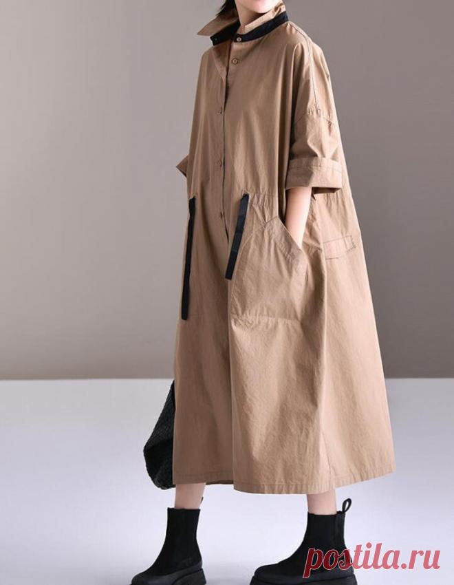 Women's cotton button down shirt dress oversized dress | Etsy