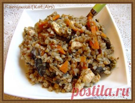 Греча с куриной грудкой и сушёными грибами | Русская кухня