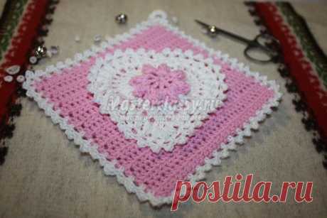 Вязаная прихватка с сердечком ко Дню Святого Валентина. Мастер-класс с пошаговыми фото