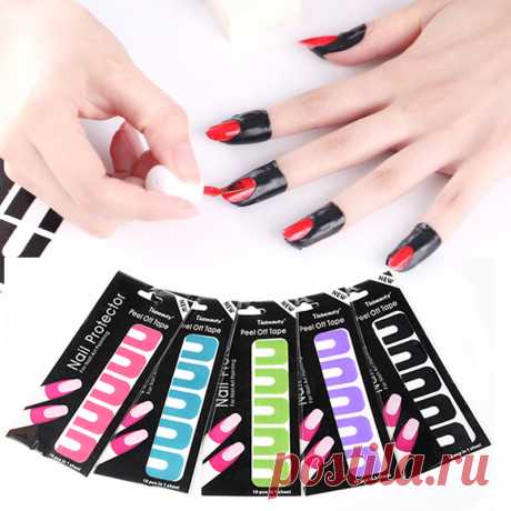5 цвет формы U Советы Шелушиться Ногтей Ленты Анти переполнение Клей Гель лак для Ногтей Protecter стикер край Ногтя стикер инструмент M02055 купить на AliExpress