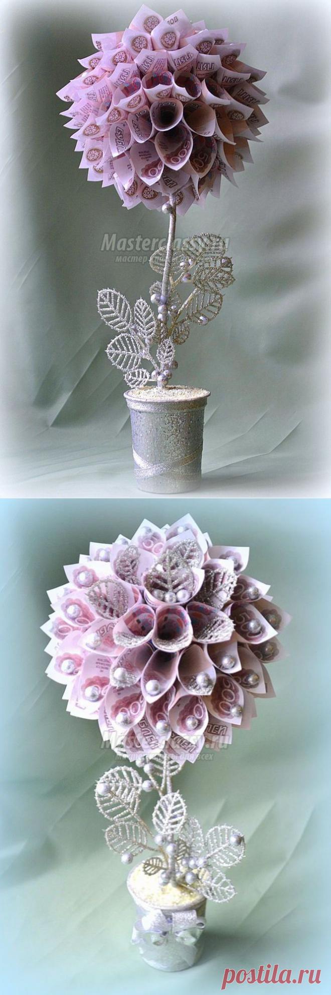 Новогоднее денежное дерево из сувенирных купюр: мастер-класс с пошаговыми фото