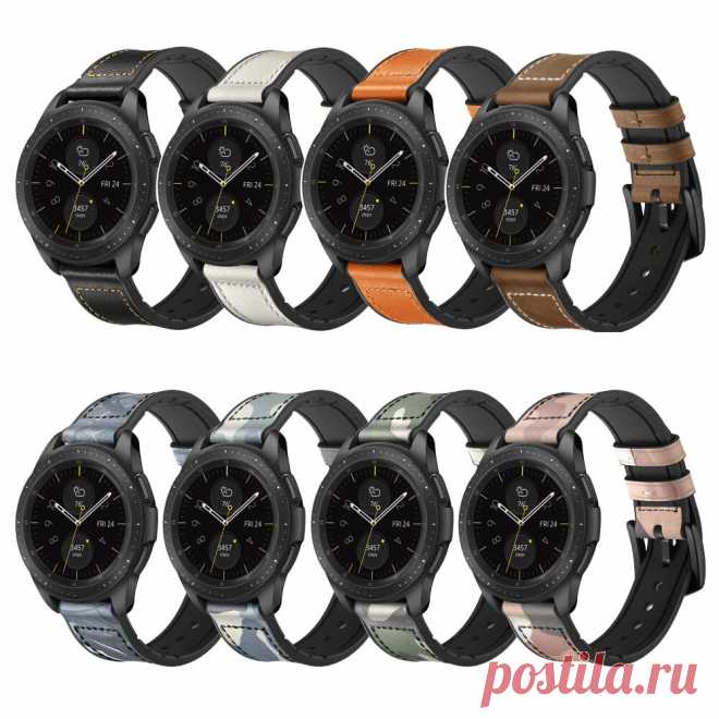 Bakeey 20/22mm Width Universal Pure Sports Genuine Leather + Silicone Watch Band - US$17.49