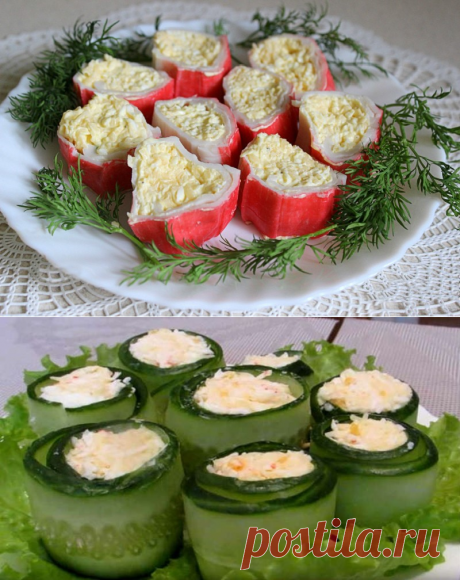 Самые вкусные закуски из крабовых палочек