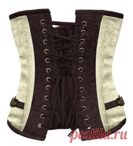 Браун ретро сексуальный баскский готический корсет зашнуровать стали костяком парчи стимпанк корсетные Underbust красный Balck S 2XL купить на AliExpress
