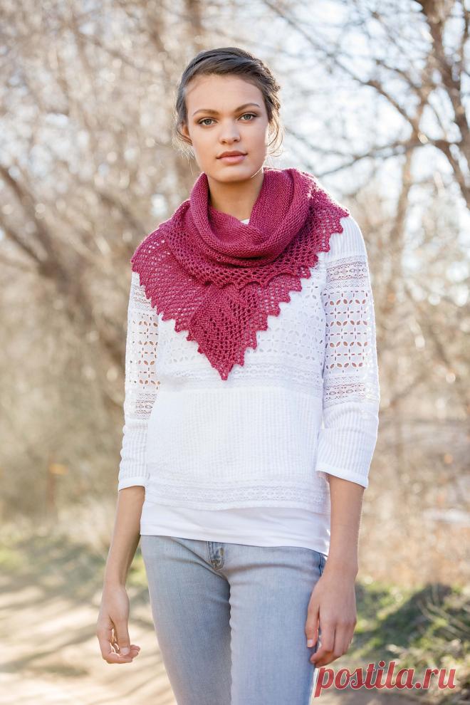 Шарфы и шали, вязаные спицами и крючком, схемы и описания - Вяжи.ру - модели 16