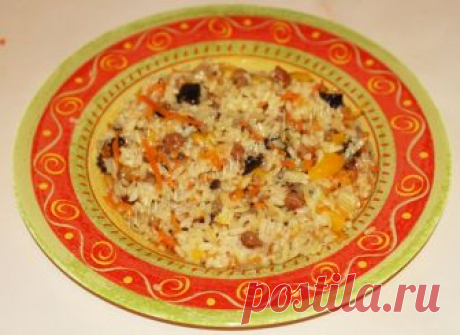 Сладкий постный плов с черносливом и изюмом — пошаговый рецепт с фото