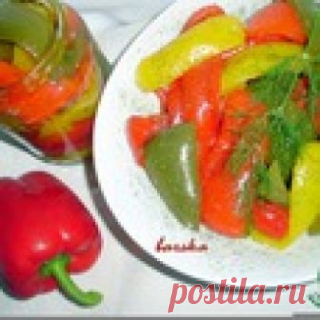 Мгновенно маринованный перец "Светофор" Кулинарный рецепт
