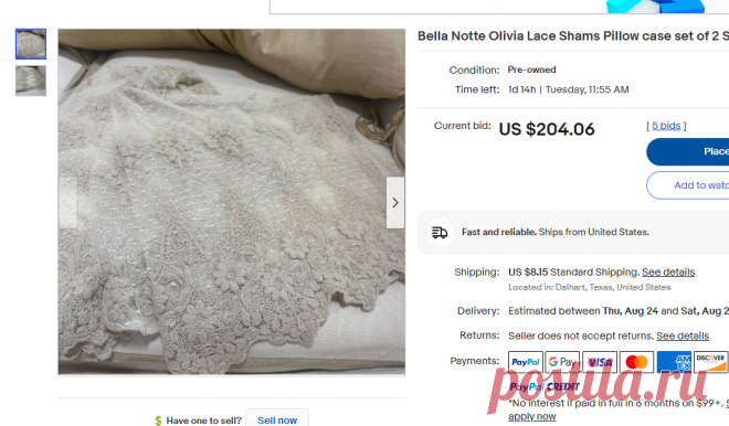 Bella Notte Olivia Lace Shams Pillow case set of 2 Sand . | eBay