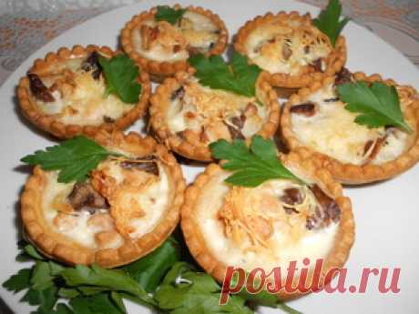 Запеченная курица с грибами в тарталетках рецепт с фотографиями
