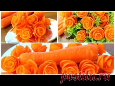 Super Salad Decoration Ideas - Carrot Rose Carving Garnish