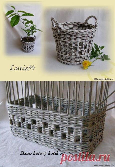 Плетение из газет. Плетение Шахматка. МК.