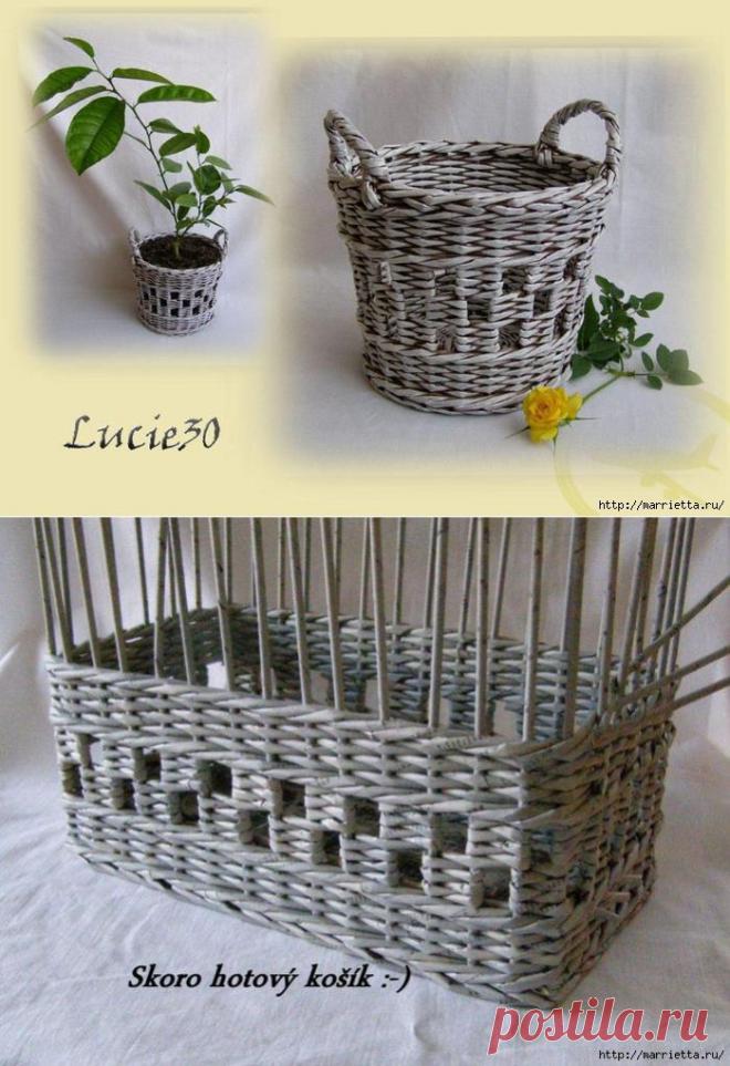 Плетение из газет. Плетение Шахматка. МК.