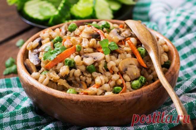 Восхитительная перловая каша с мясом, грибами и овощами - Счастливый формат