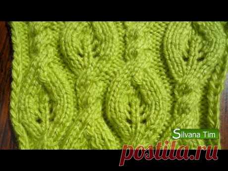 PUNTO FANTASIA HOJAS Y TRENZAS. Tejido en dos agujas # 34