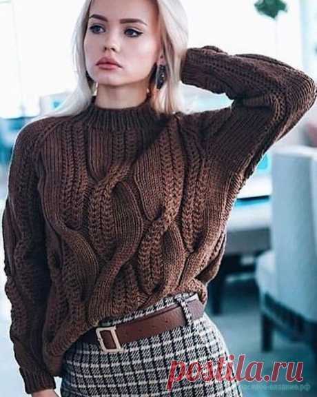 Вяжем свитер с косами
