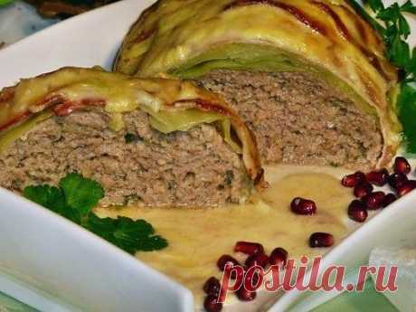 Запеченный мясной рулет - *Голубец.
