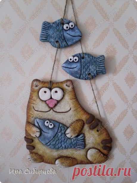 Котик с рыбками:) | Страна Мастеров