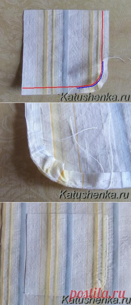 Как сделать скругленные углы. Маленькая хитрость | Катюшенька Ру - мир шитья