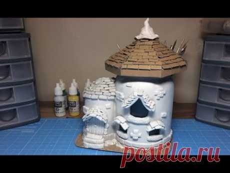 DIY DAS Paper Clay  Fairy House Lantern  Night Light House Craft Idea Recycle Yankee Candle