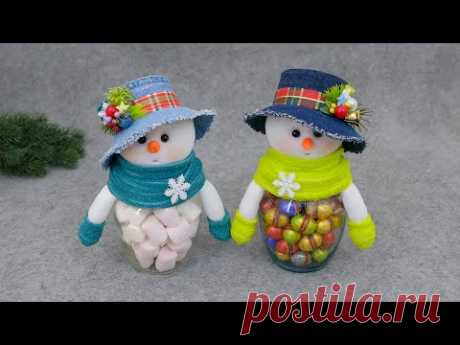 Лучший подарок на Новый Год☃️Милые снеговички в чудесных шляпках👒Из носков, без швейной машинки🍬