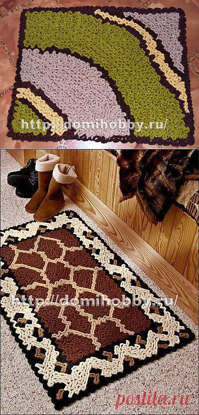 Вязаный коврик крючком