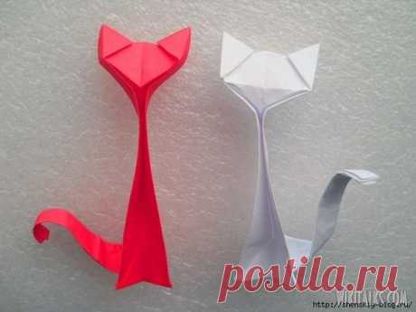 Кошечка оригами — Сделай сам, идеи для творчества - DIY Ideas