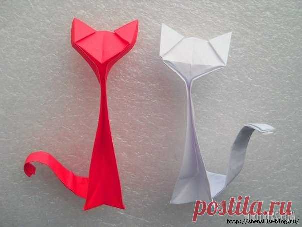 Кошечка оригами — Сделай сам, идеи для творчества - DIY Ideas