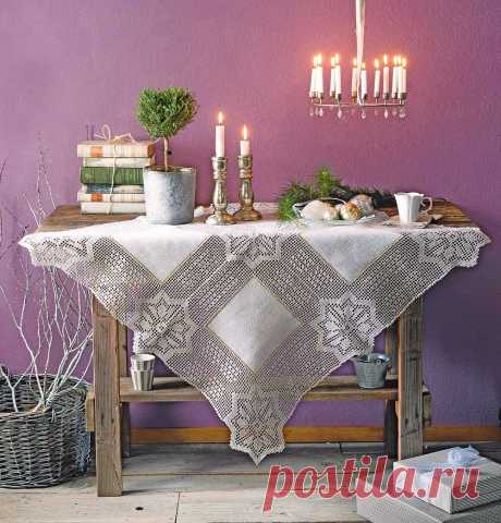 Fabric & Crochet Cutwork Tablecloth