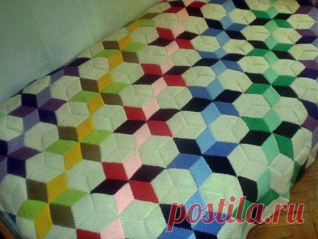 Плед-покрывало крючком от Людмилы Ивановой.