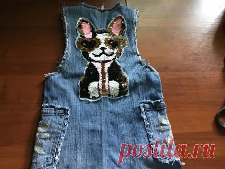 Детский сарафан из старых джинсов