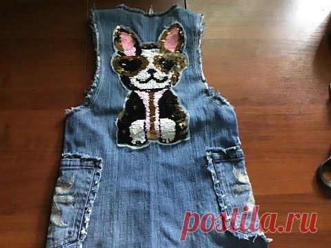 Детский сарафан из старых джинсов