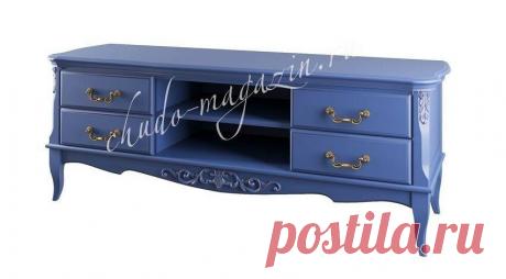 Тумба под телевизор синяя из массива дерева купить по цене 53 000 руб. в Москве — интернет магазин chudo-magazin.ru