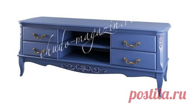 Тумба под телевизор синяя из массива дерева купить по цене 53 000 руб. в Москве — интернет магазин chudo-magazin.ru