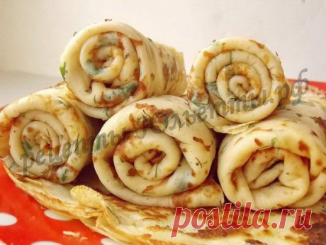 Блинчики с зеленью и сыром | Рецепты Юльетты
