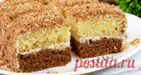 Пирог "День и Ночь" по вкусу как Торт: перемешиваю ложкой и в духовку | Готовим с Калниной Натальей | Дзен(***)