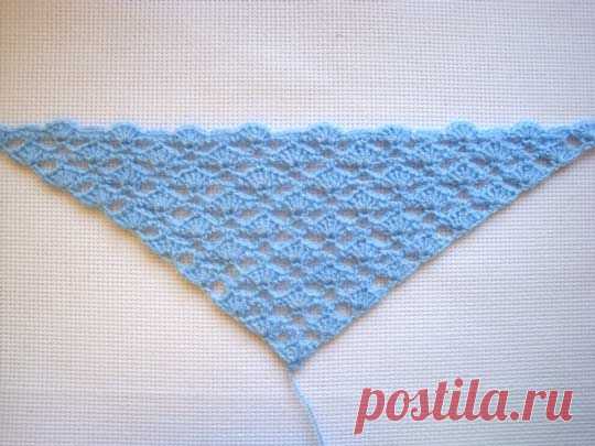 Подборка схем крючком для шали с угла