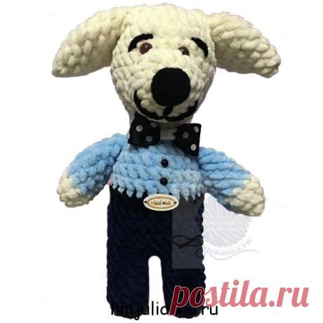 Джентльмен мягкая игрушка собачка, плюшевая, 25 см в рубашке.Плюшевый мир Мастерская игрушек Анны Ганоцкой