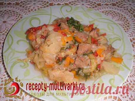 Рецепт мяса с овощами в мультиварке