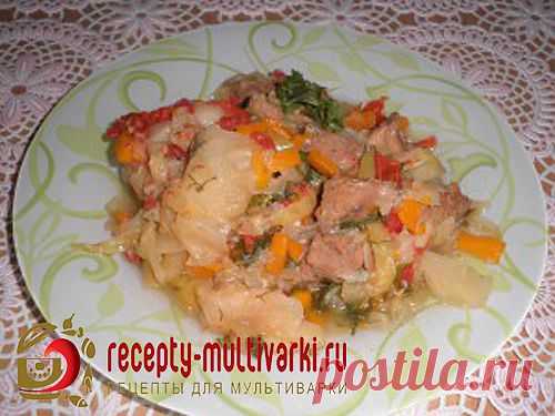 Рецепт мяса с овощами в мультиварке