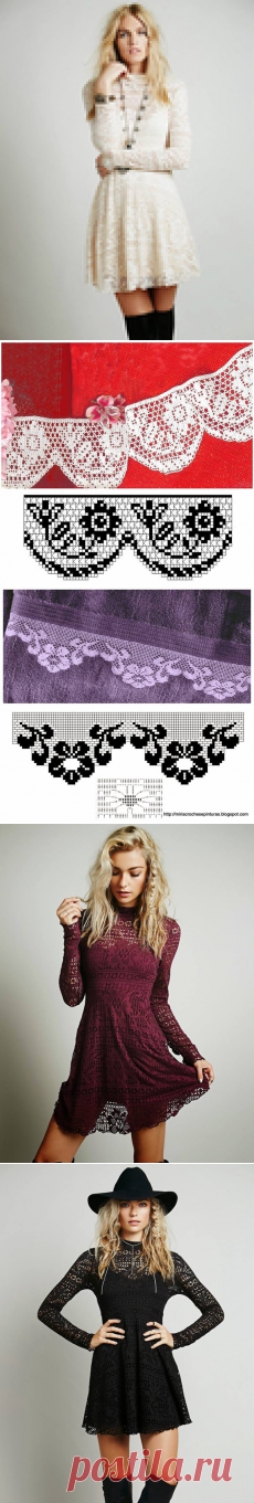 Идея платья - филе с идеями схем.