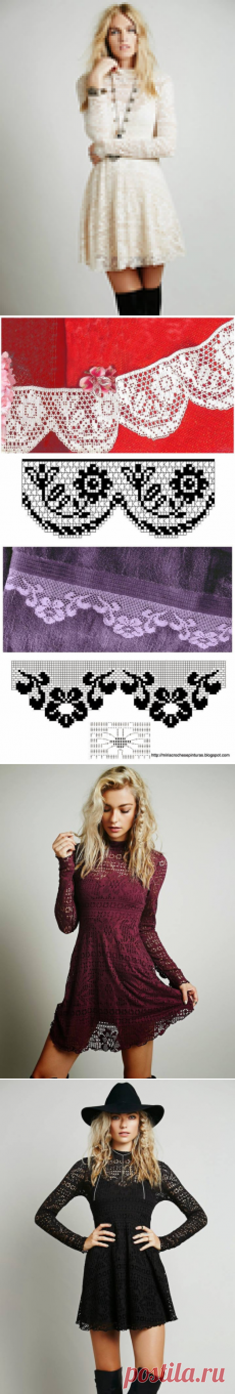 Идея платья - филе с идеями схем.