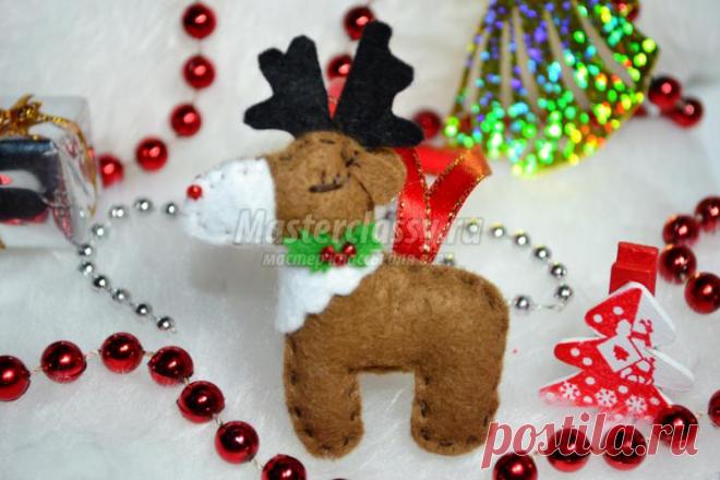 Елочная игрушка из фетра. Олененок. Мастер-класс с пошаговыми фото