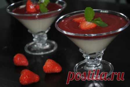 Рецепт панакота с малиновым соусом