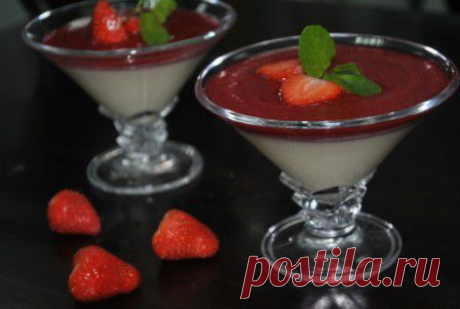 Рецепт панакота с малиновым соусом