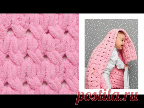 Alize Puffy ile Saç Örgü Tekniği- Braid Knitting Technique with Alize Puffy #battaniye