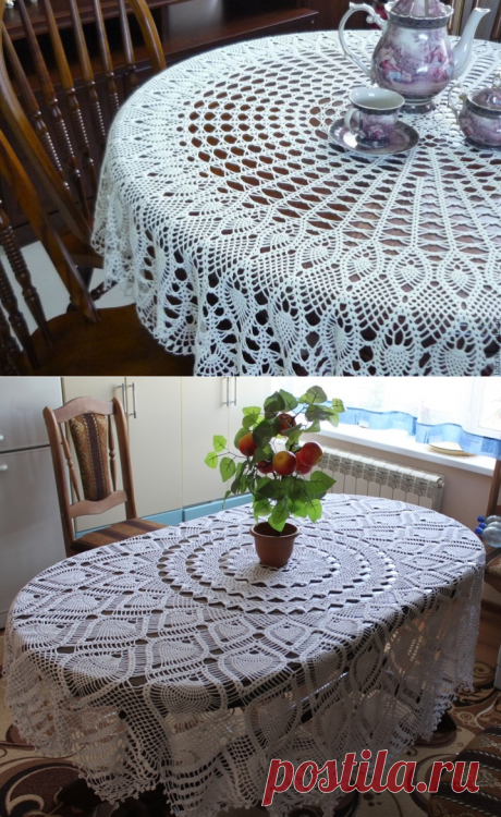 красивые скатерти крючком ч. 1