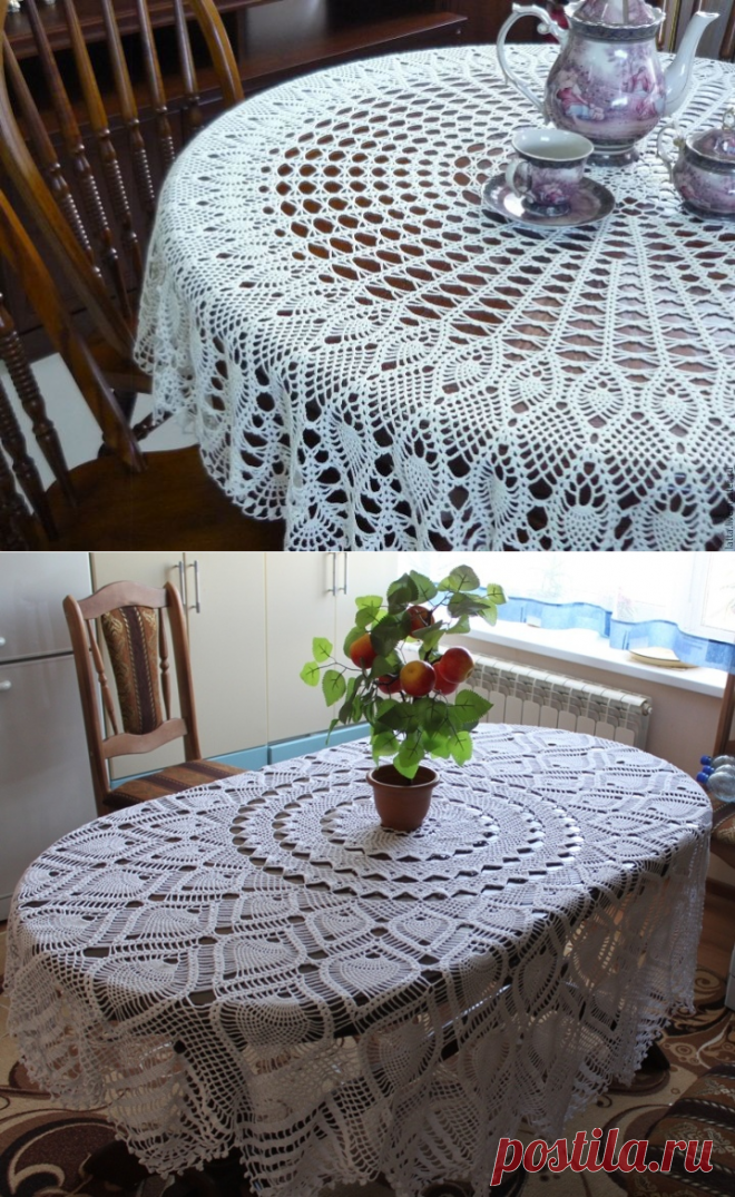 красивые скатерти крючком ч. 1