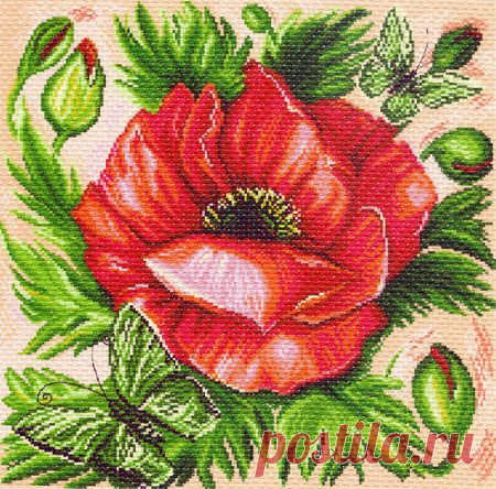 Матренин Посад 1214 Канва с рисунком «Мак»